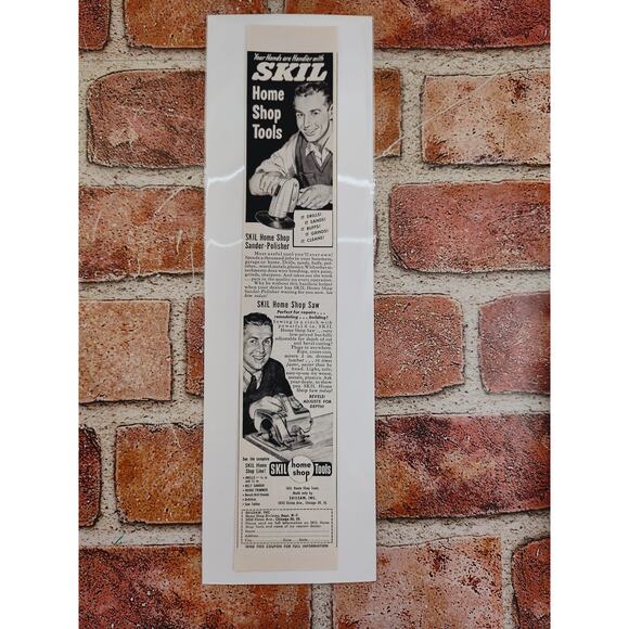 1950 Skill Home Shop‎ Tools Happy Husband MCM Retro Vtg Print Ad Skilsaw Chicago - Picture 3 of 7